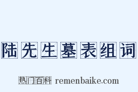 陆先生墓表组词是什么意思的图片